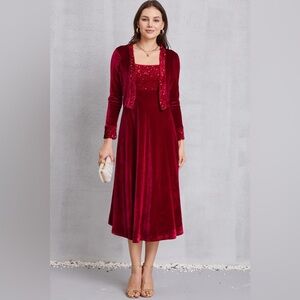 Sequin Long Sleeve Midi Dress